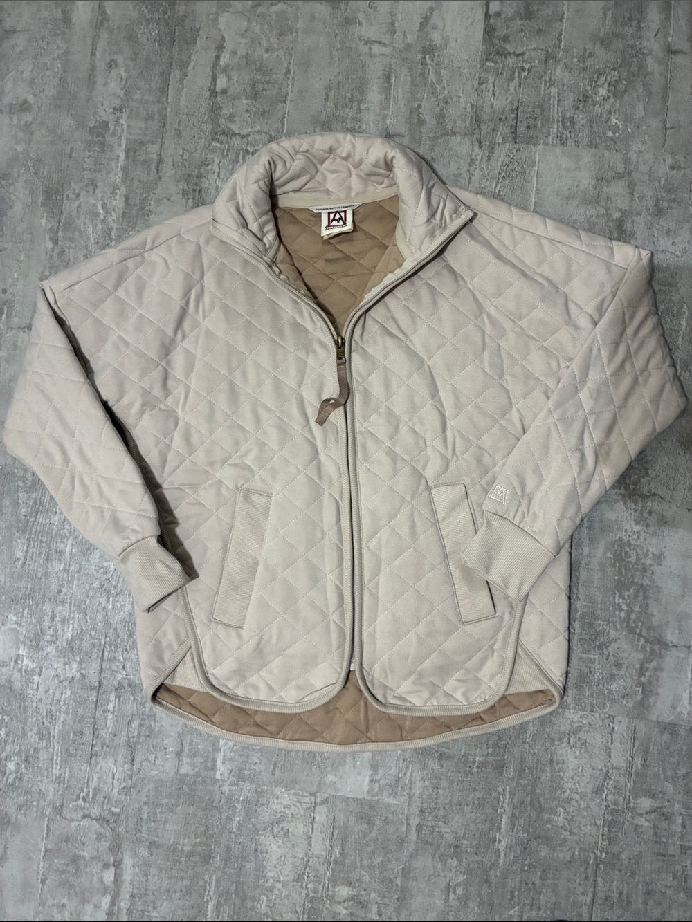 Avalanche Quilted Puffer Jacket in Light Taupe